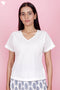 Cambric Cotton Pintucked Top With Floral Print